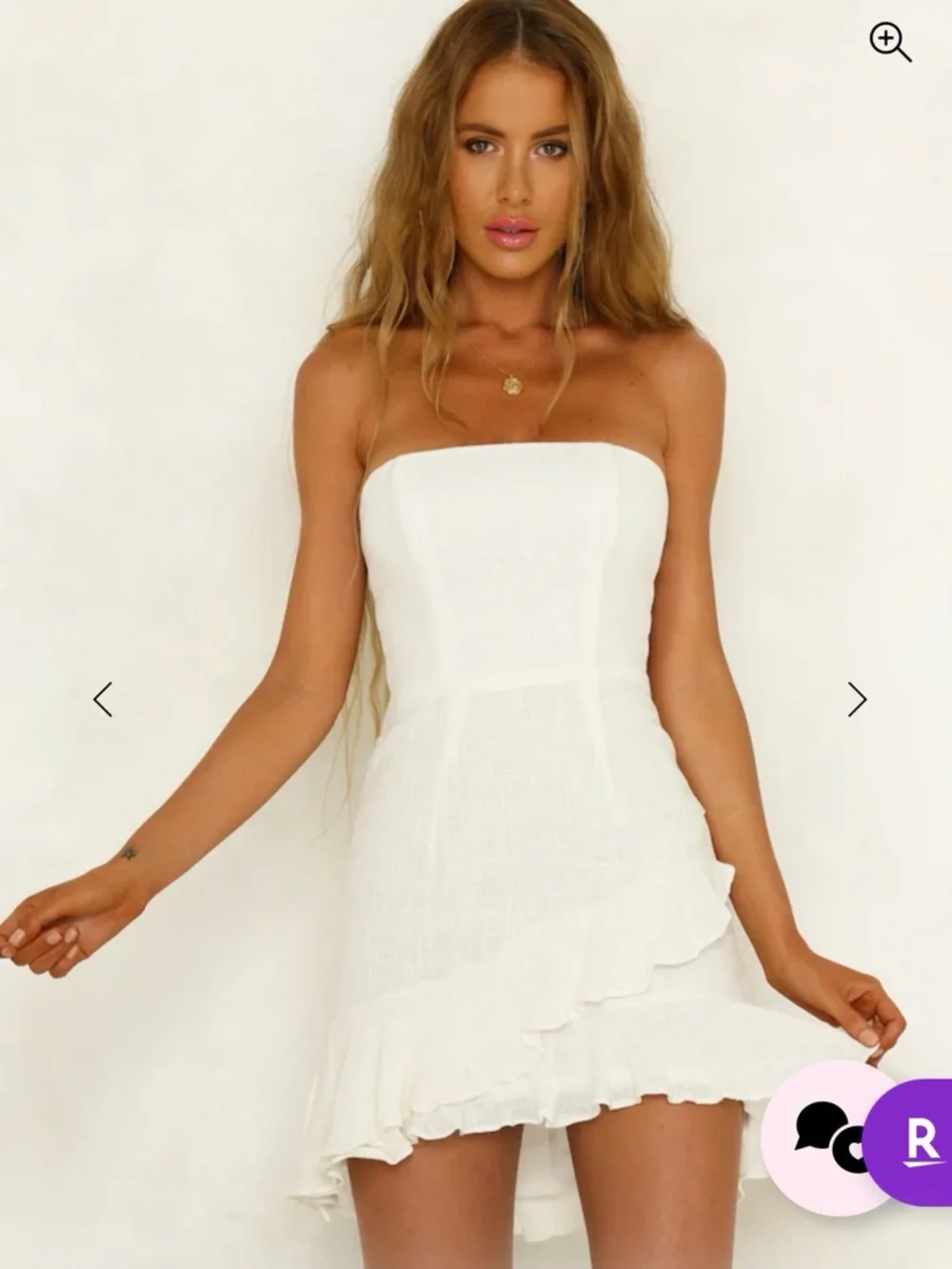 Hello Molly White Ruffle Mini Dress - Picture 1 of 10